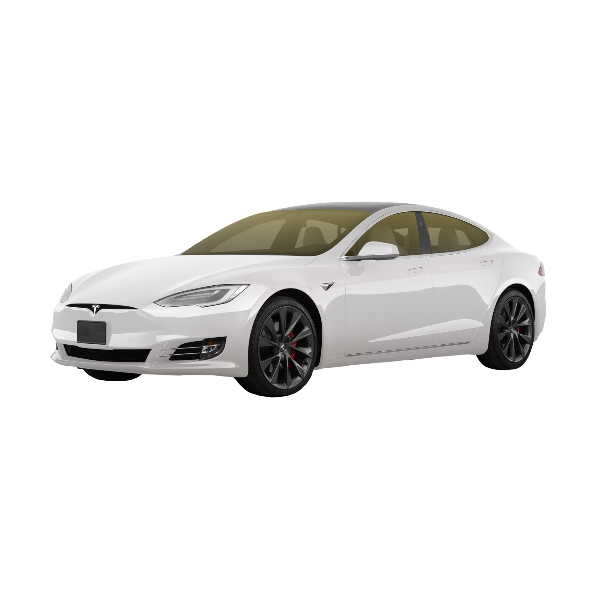 Windshield + 2 Front window tint coverage diagram